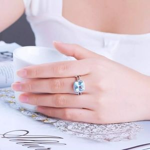 Umcho sterling silver sky blue topaz Size 7